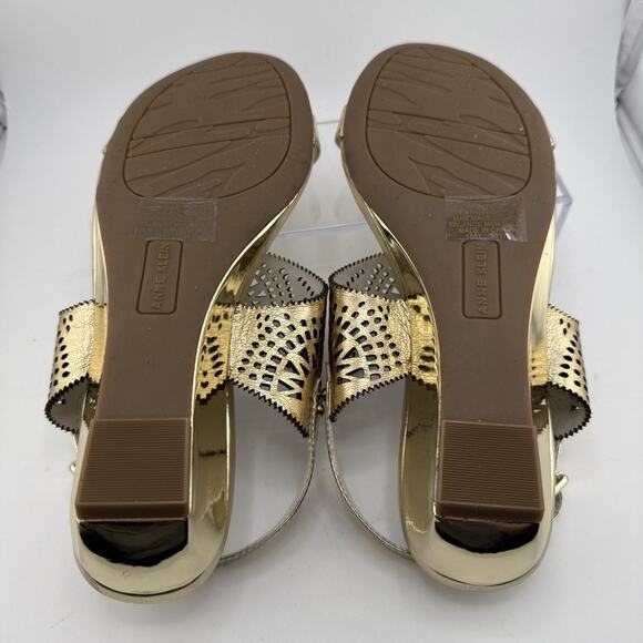 Anne Klein‎ Maddie Gold Slingback Sandal Open Toe Women’s Size 7.5 M NWB - Picture 7 of 10